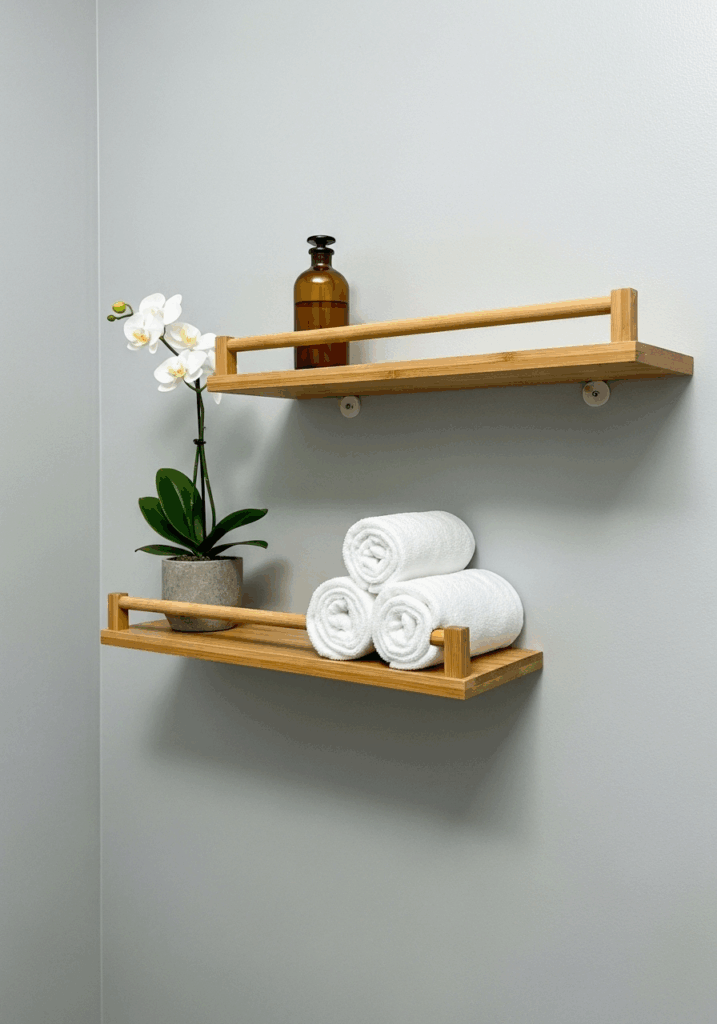 Bamboo Shelves for Bathroom The Minimalist Wall Mounted Floating Shelf