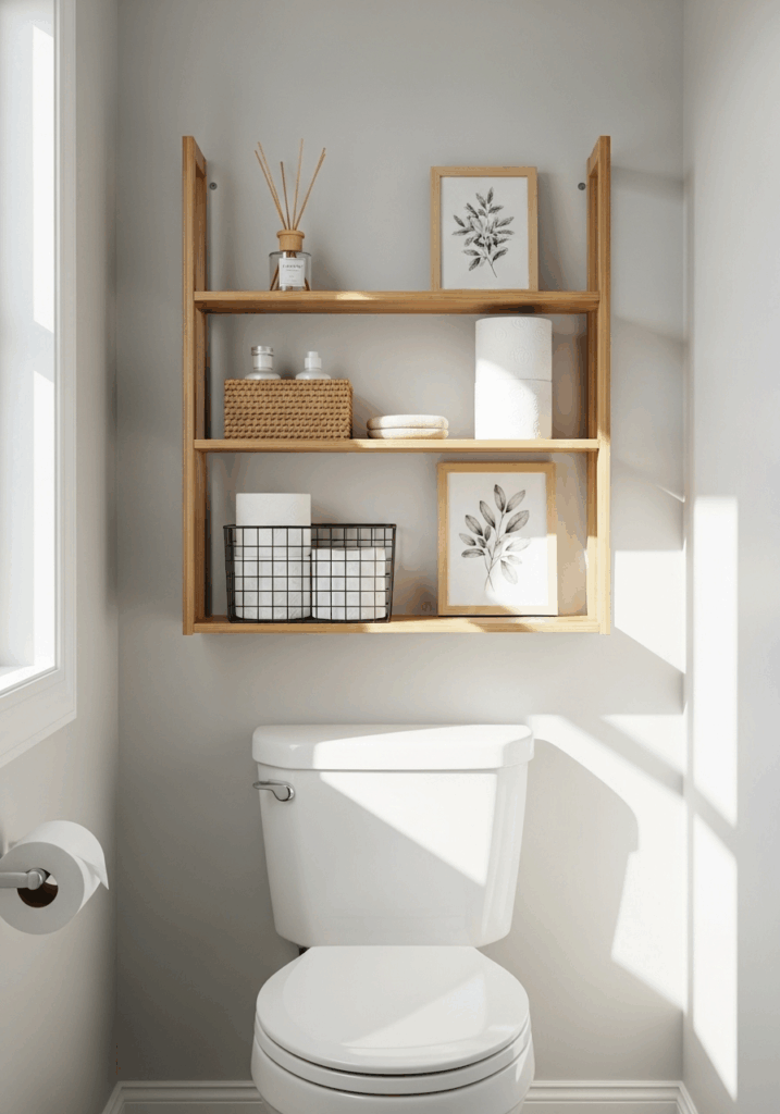 Bamboo Shelves for Bathroom The Space Saving Over the Toilet Shelf