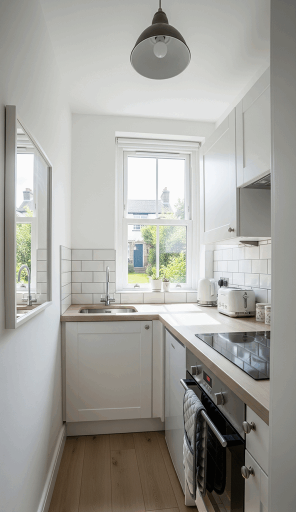 Big Ideas for Small Little Kitchens to Maximise Style & Space Create the Illusion of Space with Light & Reflection