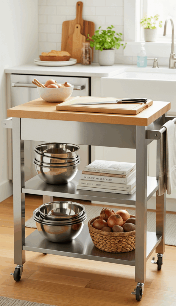 Big Ideas for Small Little Kitchens to Maximise Style & Space Introduce Multi Functional, Mobile Solutions