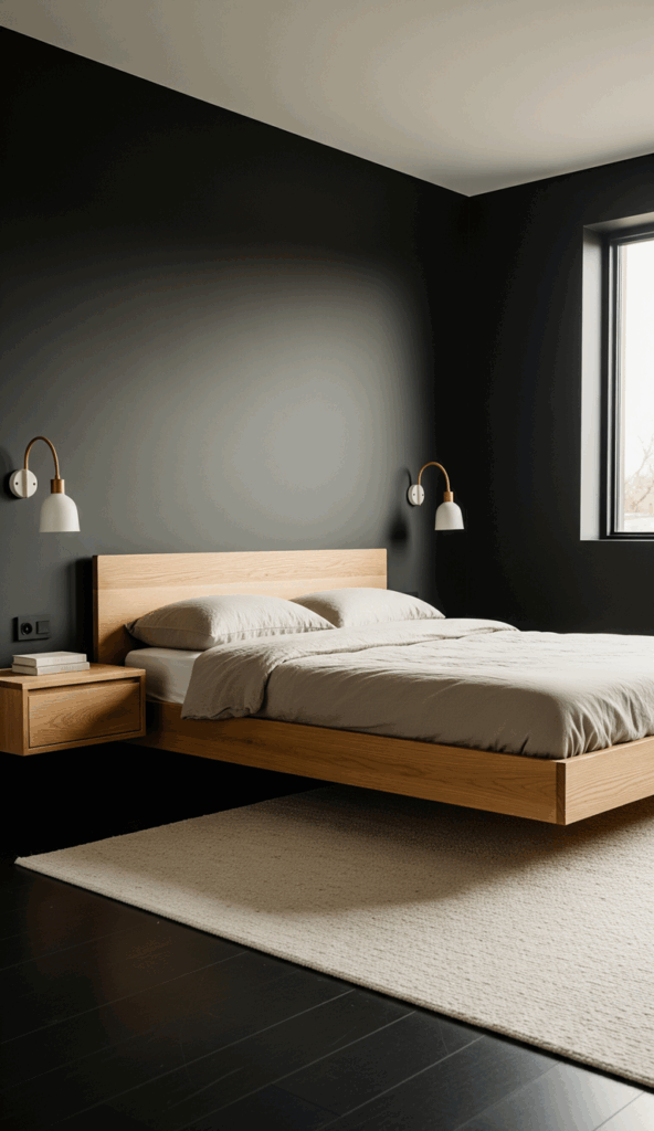 Black Bedroom Color Schemes The Organic Modern Black and Natural Wood