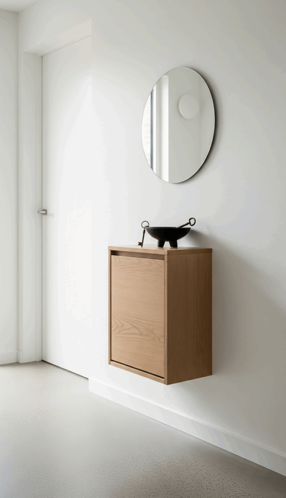 Functional Hanging Cabinet Design Ideas The Entryway Floating Drop Zone