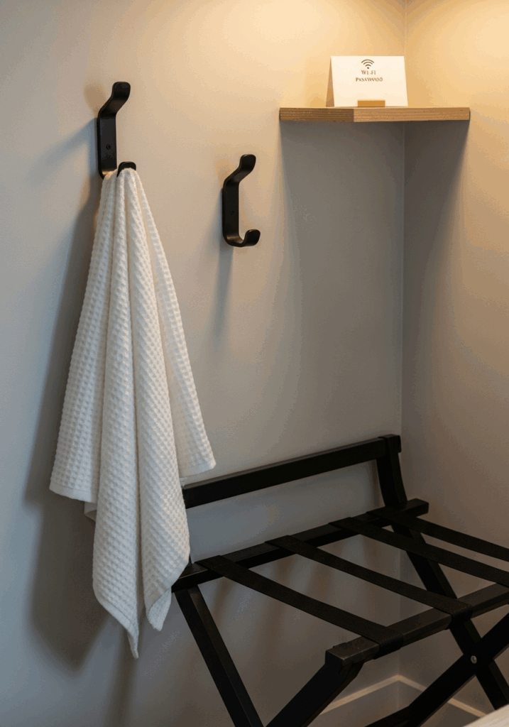 Hotel Style Welcome Nook for a Small Guest Room Idea