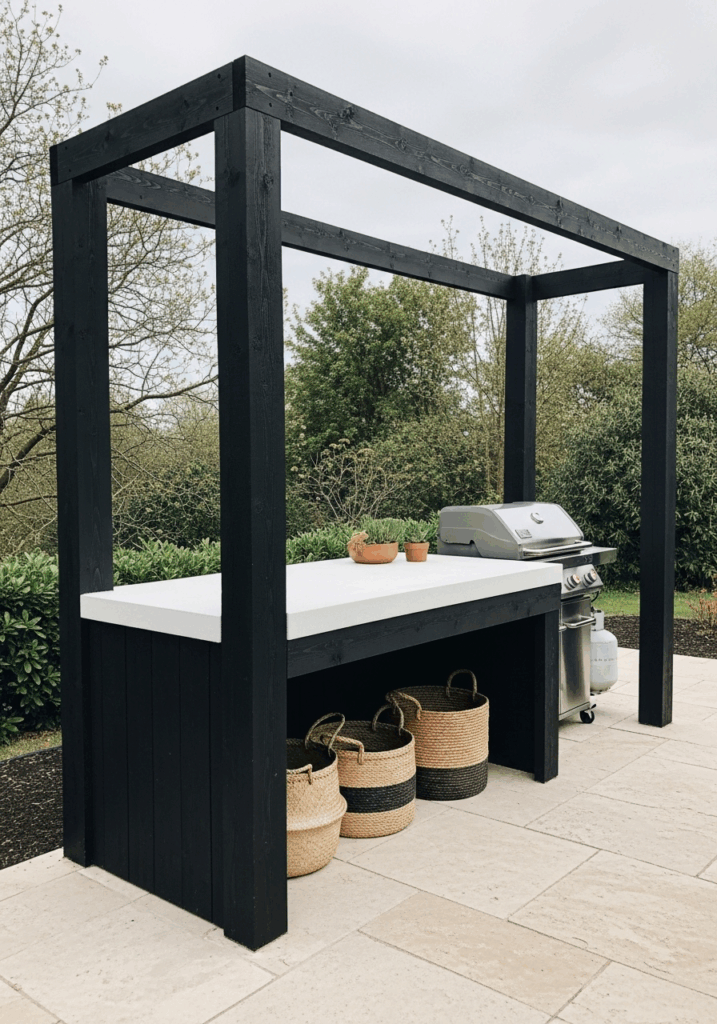 Minimalist Post and Countertop DIY Outdoor Kitchen