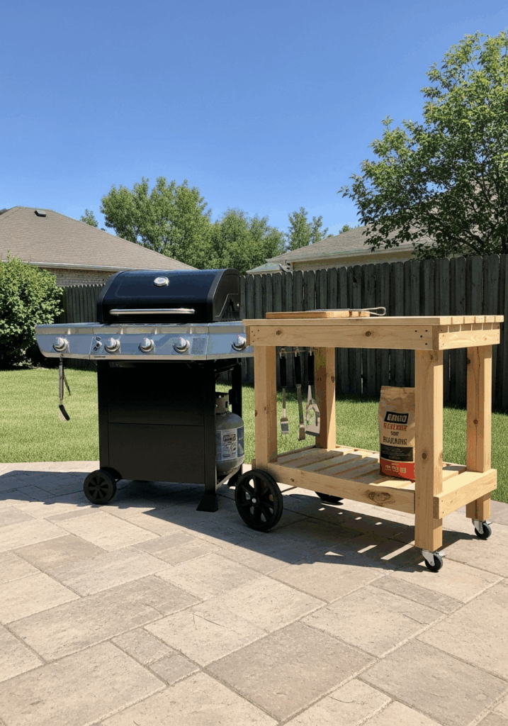 Simple DIY Grill Station Cart on a Budget