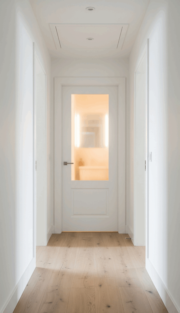 Bathroom With No Windows Install a Door with a Frosted Glass Panel