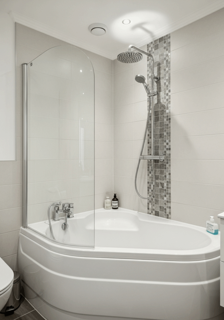 Corner Tub Shower Combination for Small Bathrooms