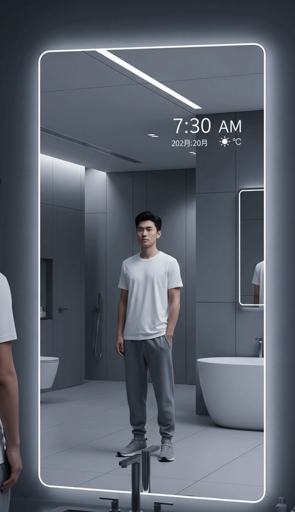 Decorating Ideas for Your Bathroom Mirror Go High Tech with a Smart Mirror Overlay or Upgrade