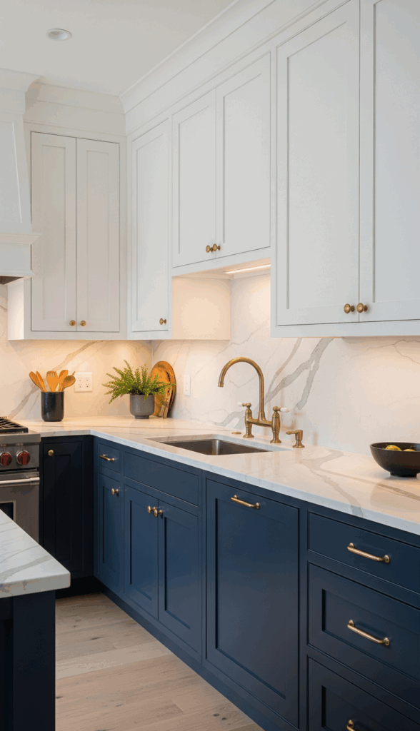White and Blue Kitchen The Classic Two Tone