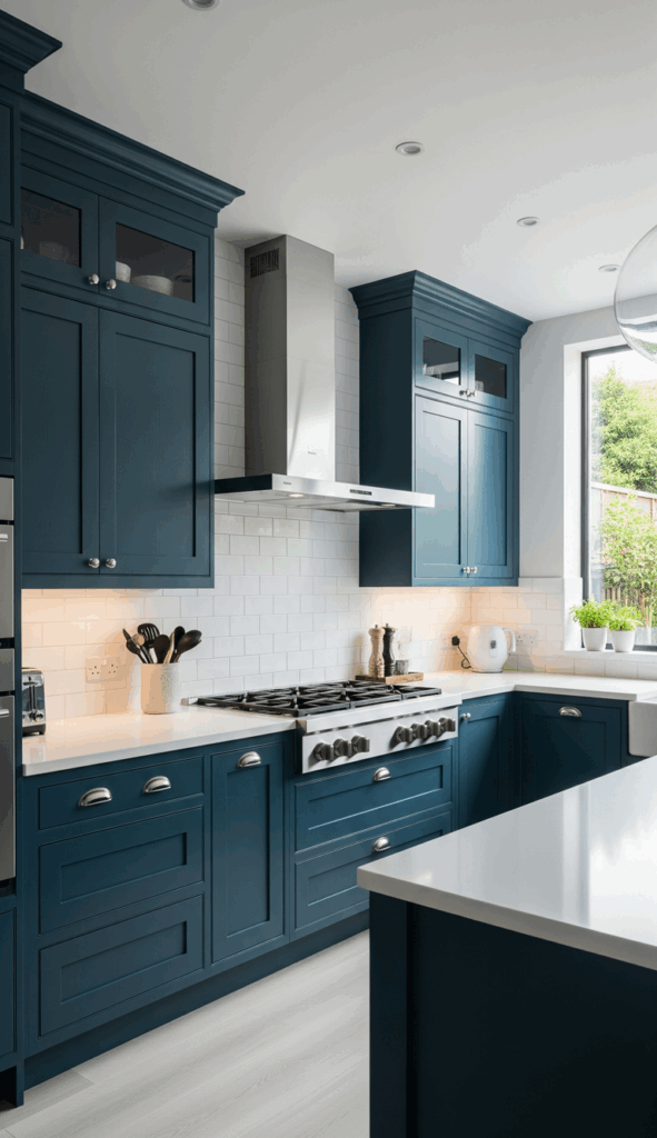 White and Blue Kitchen The Immersive All Blue Kitchen