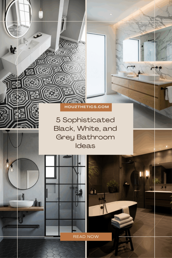 5 Sophisticated Black, White, and Grey Bathroom Ideas