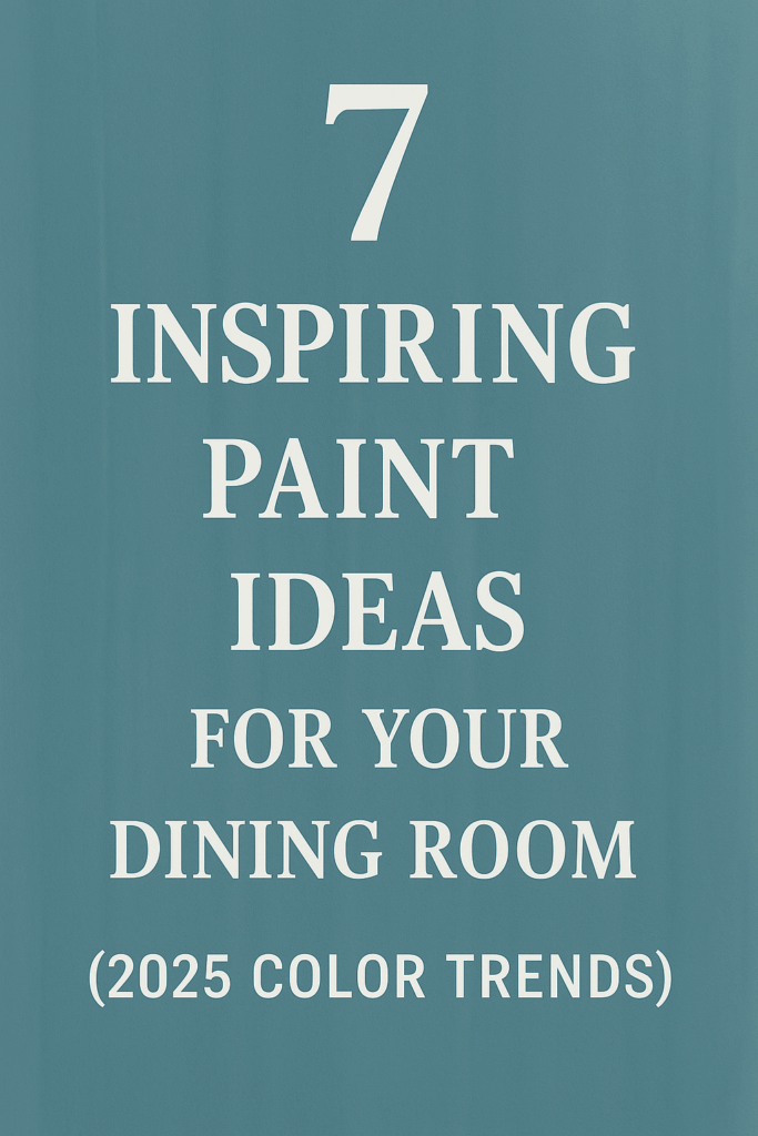 7 Inspiring Paint Ideas for Your Dining Room (2025 Color Trends)