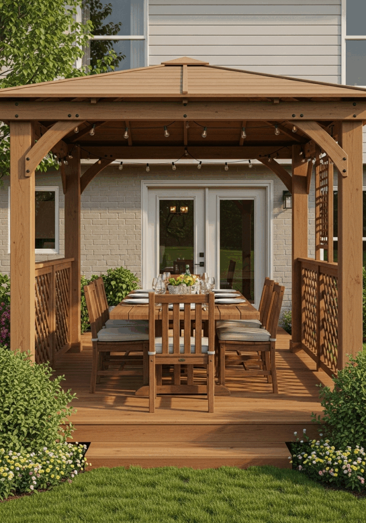 Attached DIY Gazebo Plan for a Backyard Deck