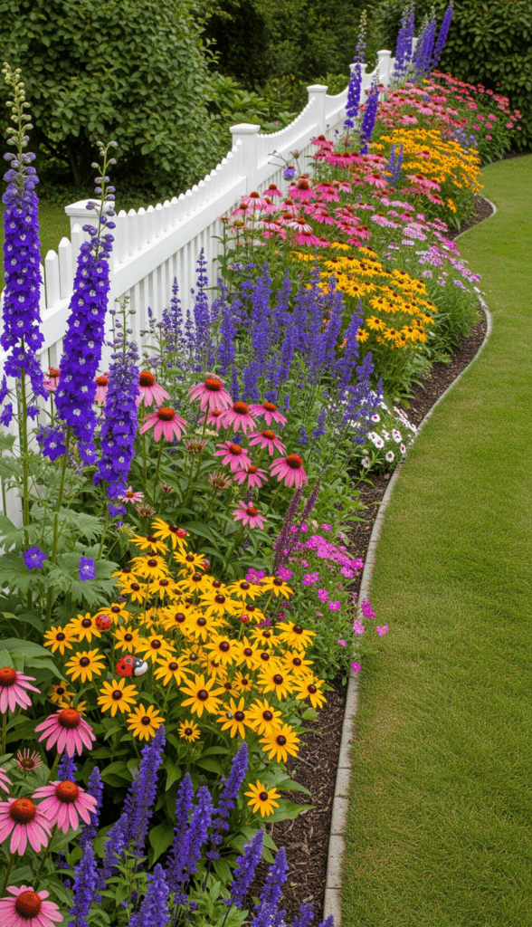 Backyard Landscaping Ideas Along a Fence The Classic Perennial Flower Border