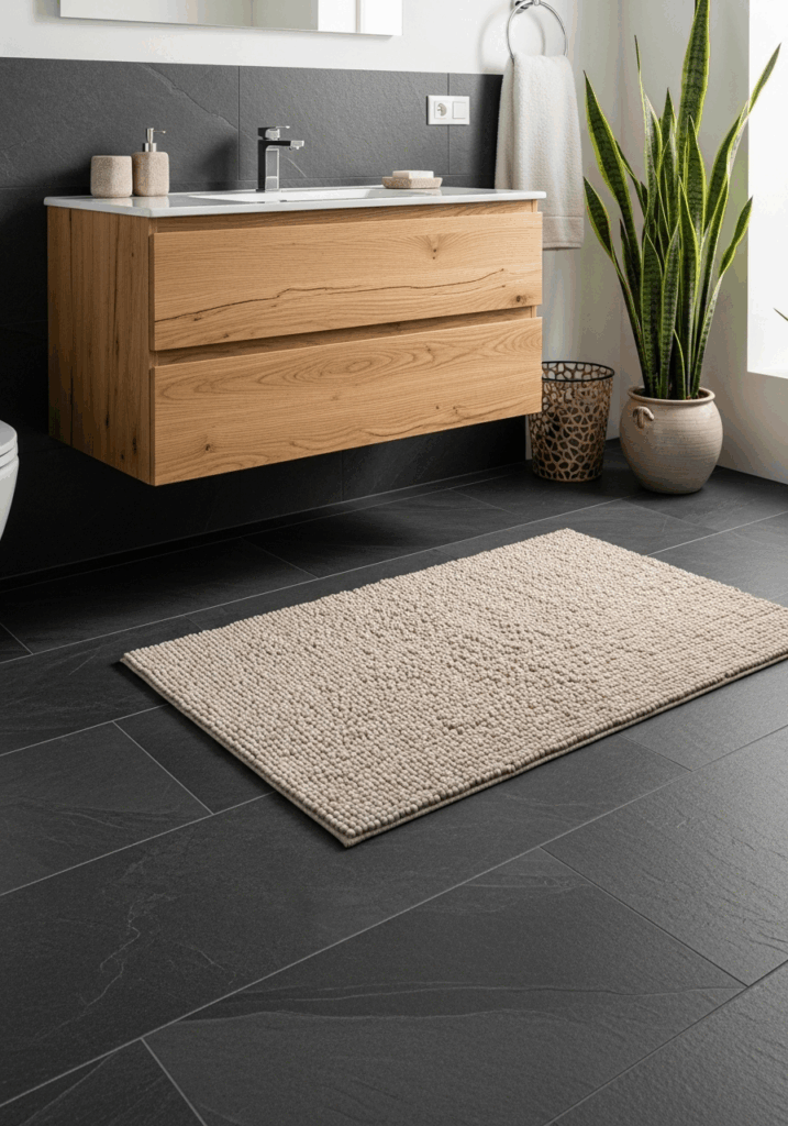Dark Grey Bathroom Floor Tiles The Industrial Edge