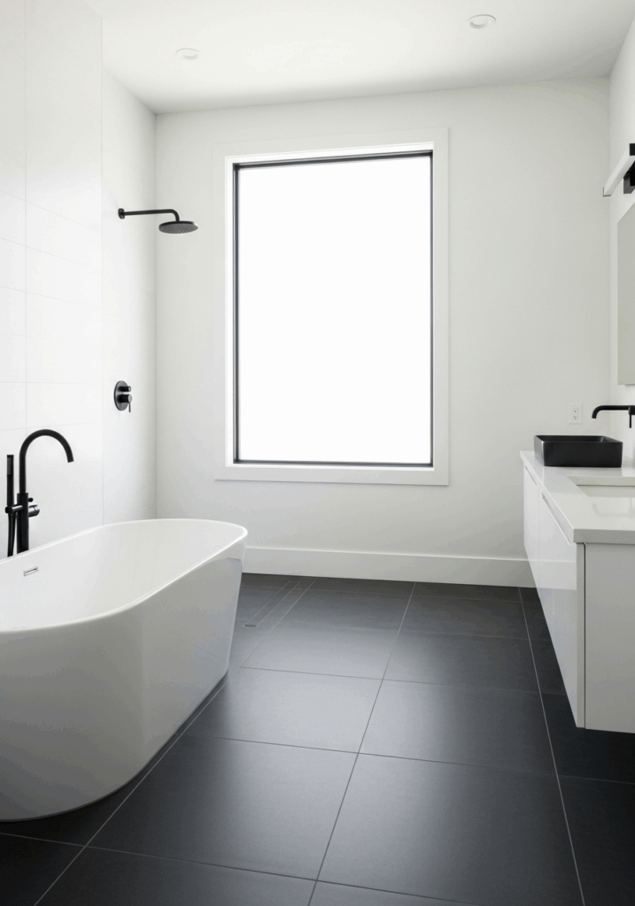 Dark Grey Bathroom Floor Tiles The Pop of Color