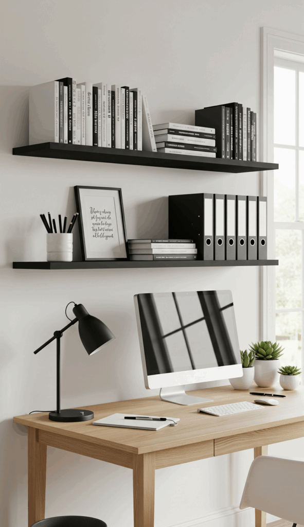 Floating Shelf Ideas The Functional Home Office Organizer