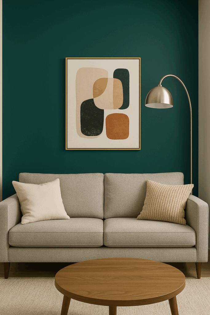 Grey and Teal Living Room The Teal Accent Wall