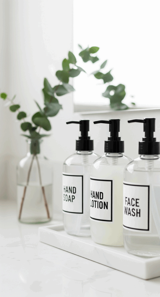 How to Organise a Small Bathroom Decant and Label for a Cohesive Look