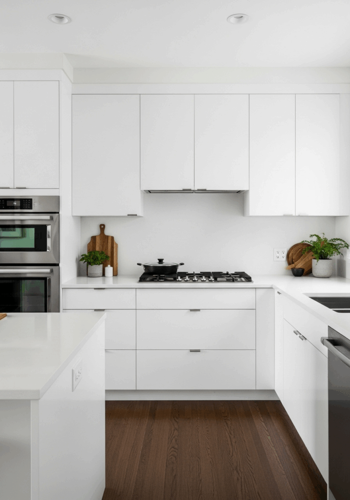 Modern Minimalist Kitchen with White Cabinets