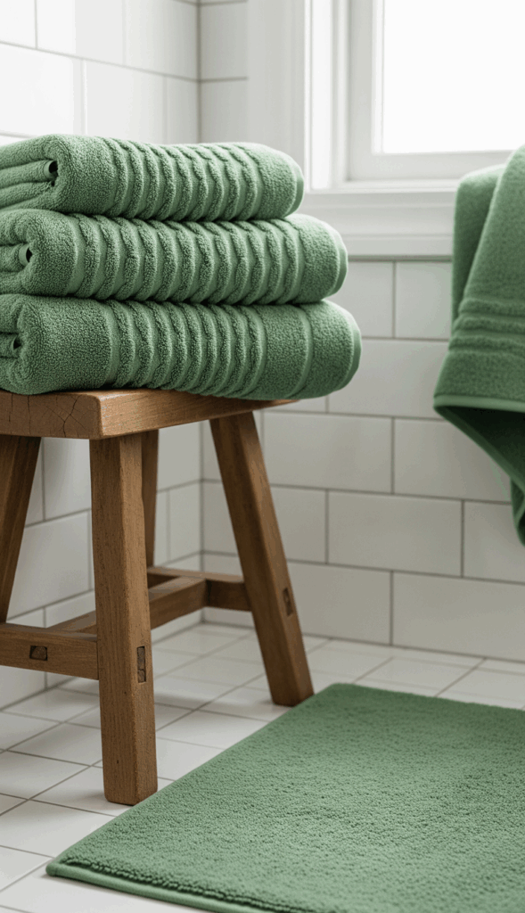 Smart Decorating Ideas for a Small Apartment Bathroom Coordinated Textiles
