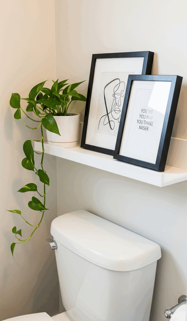 Smart Decorating Ideas for a Small Apartment Bathroom Plants and Art