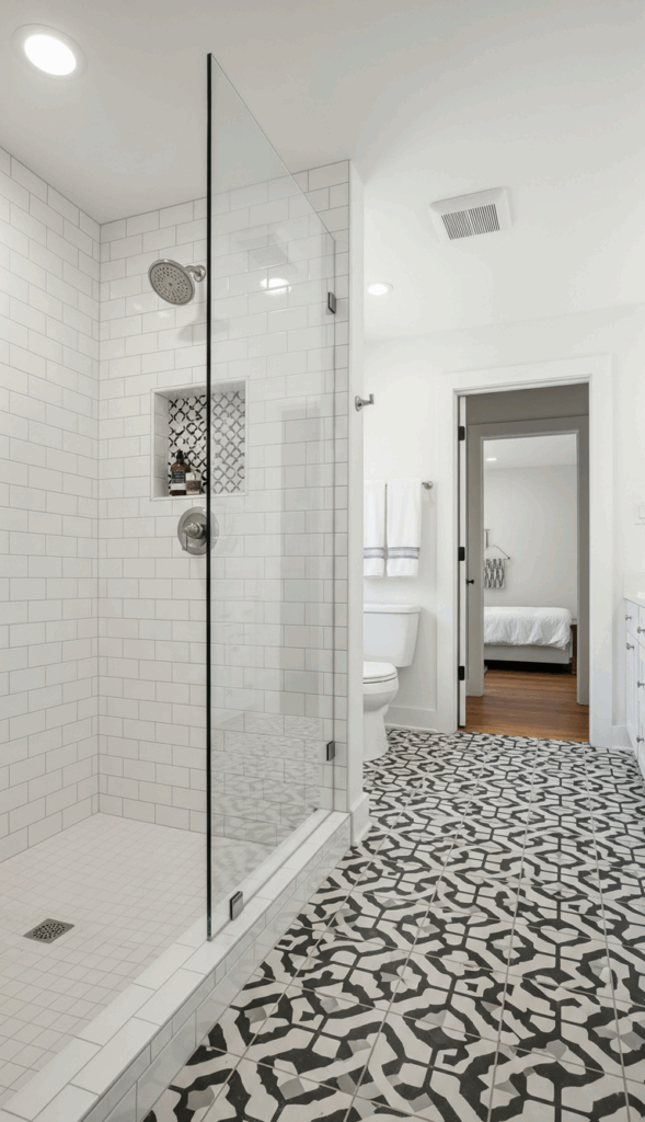 White Square Tile Bathroom Ideas The Mix and Match