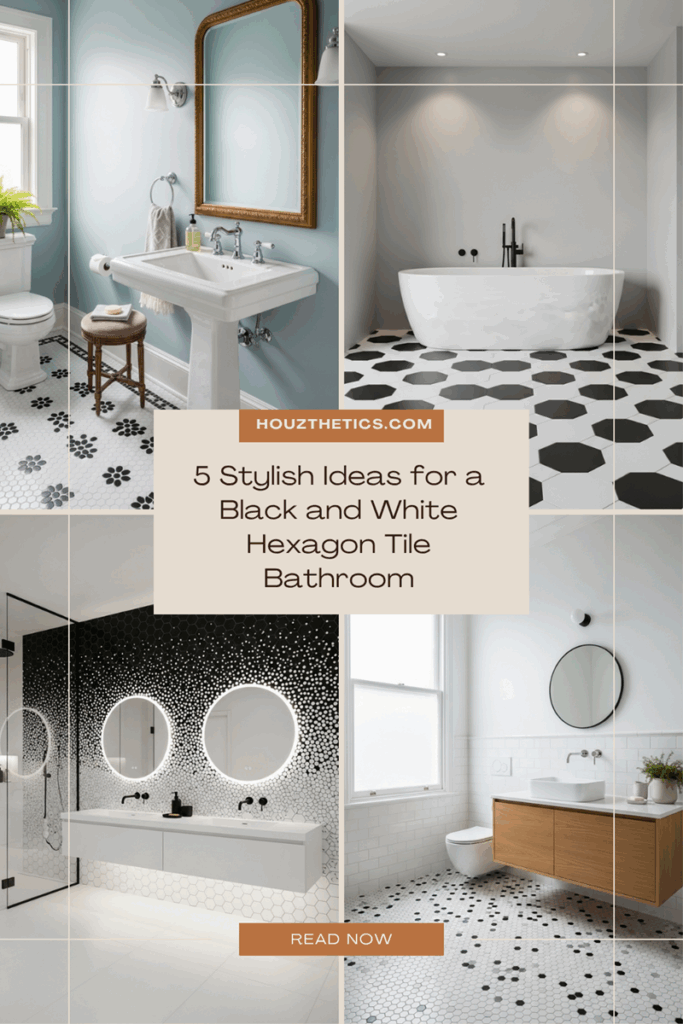 5 Stylish Ideas for a Black and White Hexagon Tile Bathroom