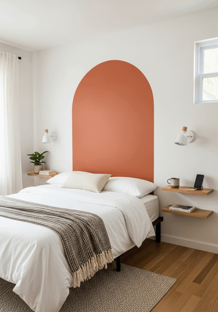 DIY Painted Arch Headboard for a Budget Guest Bedroom