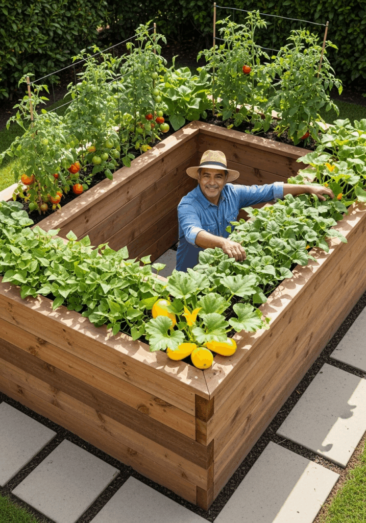 Ergonomic U Shaped Raised Garden Bed Layout
