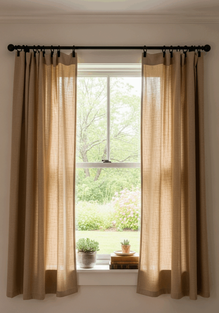 No Sew DIY Curtains for a Budget Guest Bedroom