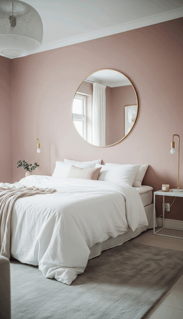 Pink and Gold Bedroom Ideas Blush Walls and Delicate Gold Accents