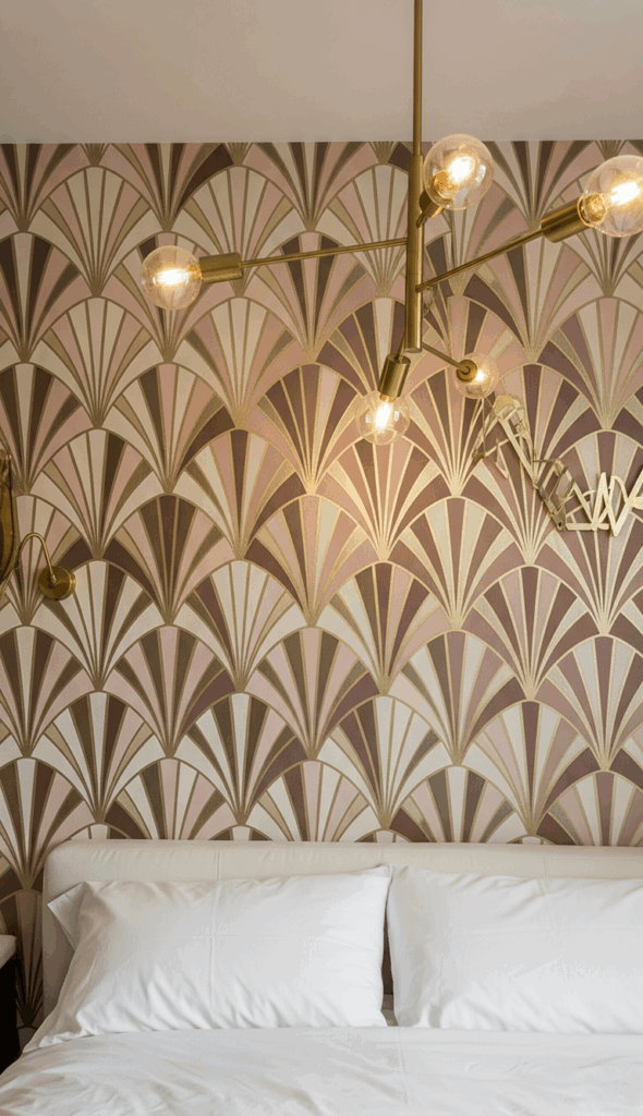Pink and Gold Bedroom Ideas Geometric Patterns and Sharp Lines