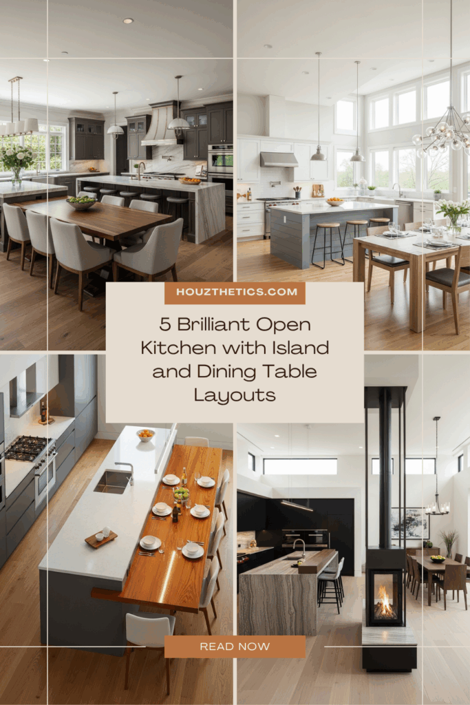 5 Brilliant Open Kitchen with Island and Dining Table Layouts
