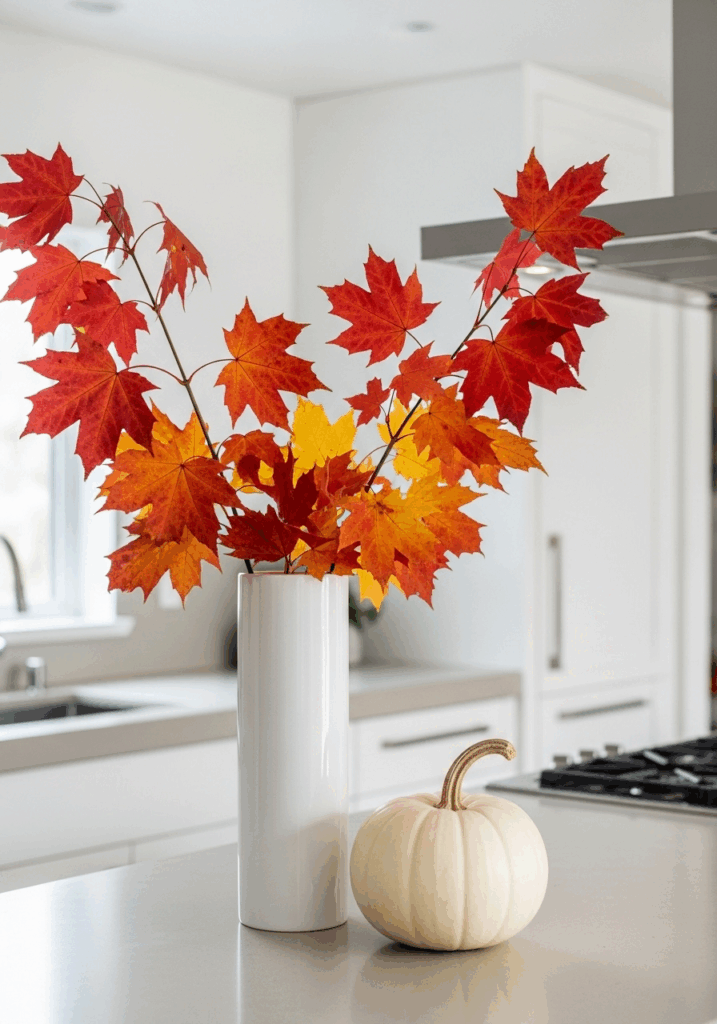 Elegant Minimalist Fall Kitchen Counter Decor Idea