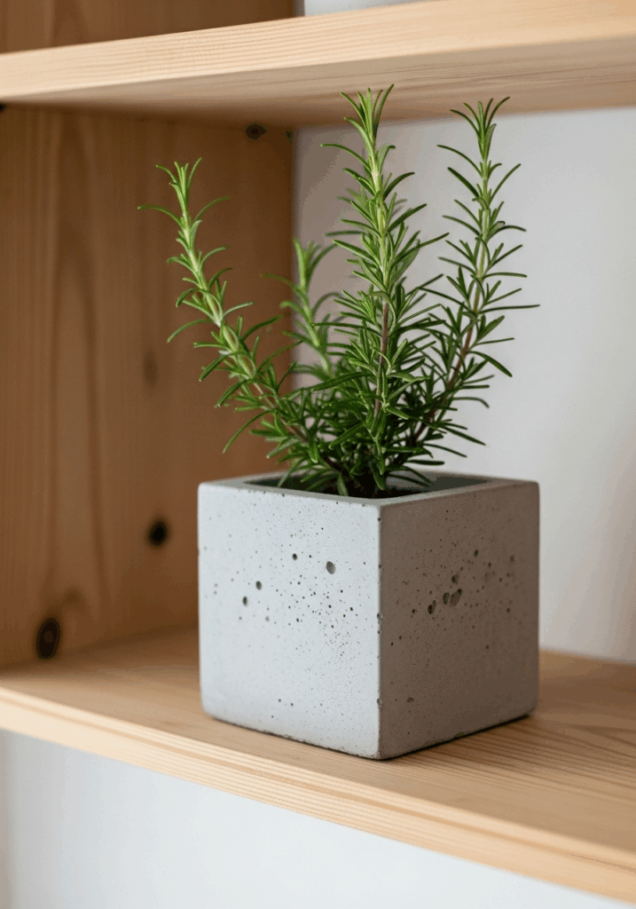 Modern DIY Poured Concrete Indoor Herb Planter