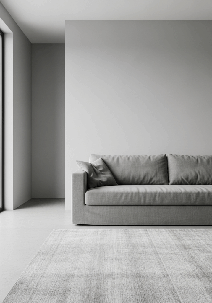 Monochromatic Gray Palette for a Minimalist Living Room