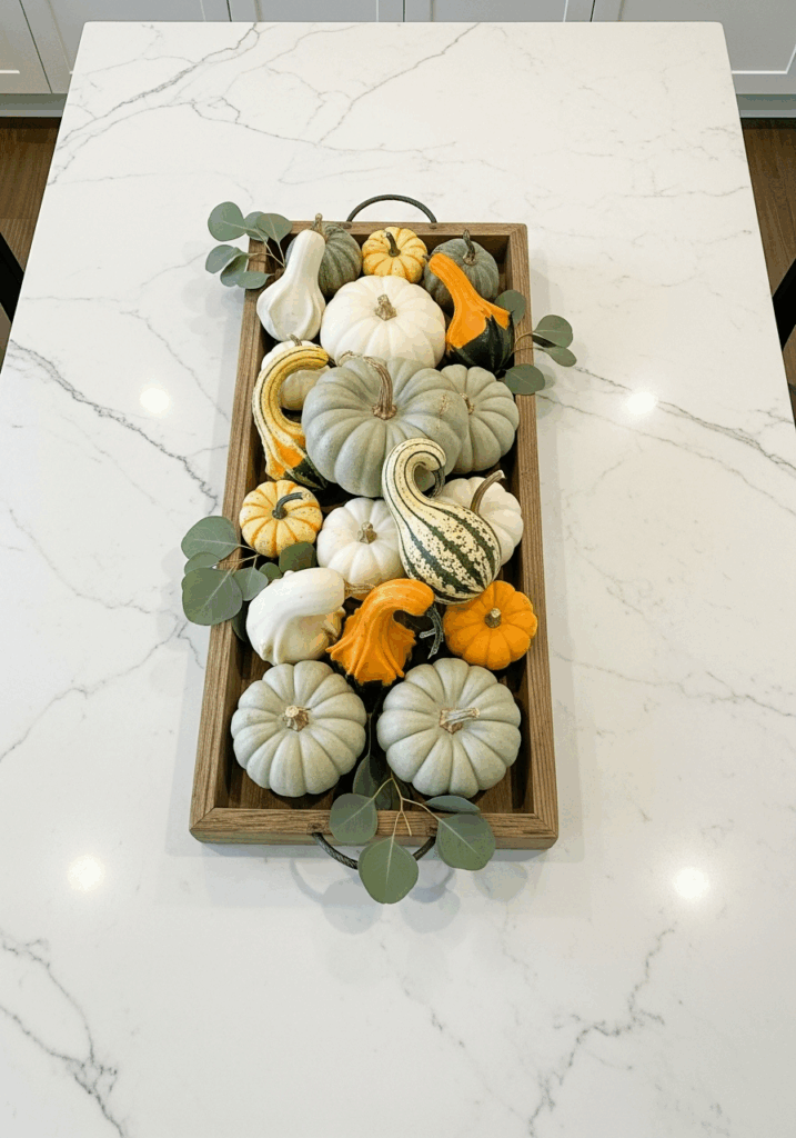 Rustic Pumpkin Centerpiece Fall Decor for Kitchen Island